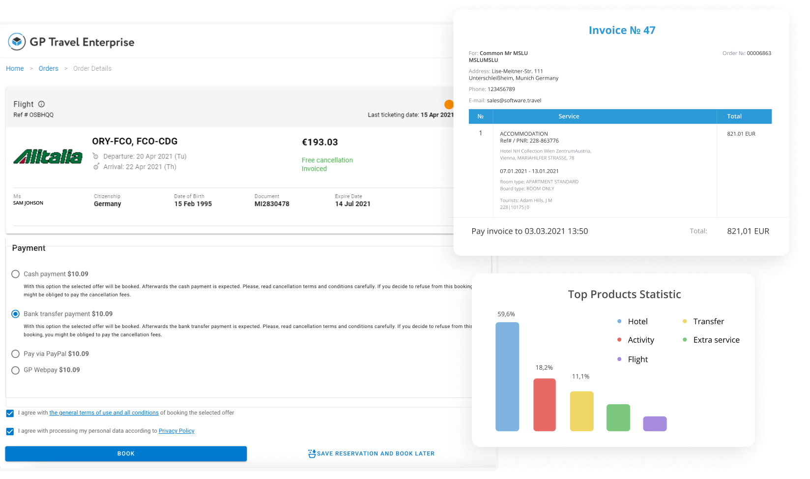 GP Solutions travel back-office invoice system