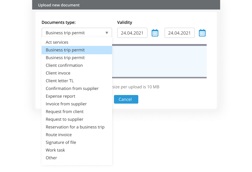 Business Travel Documents