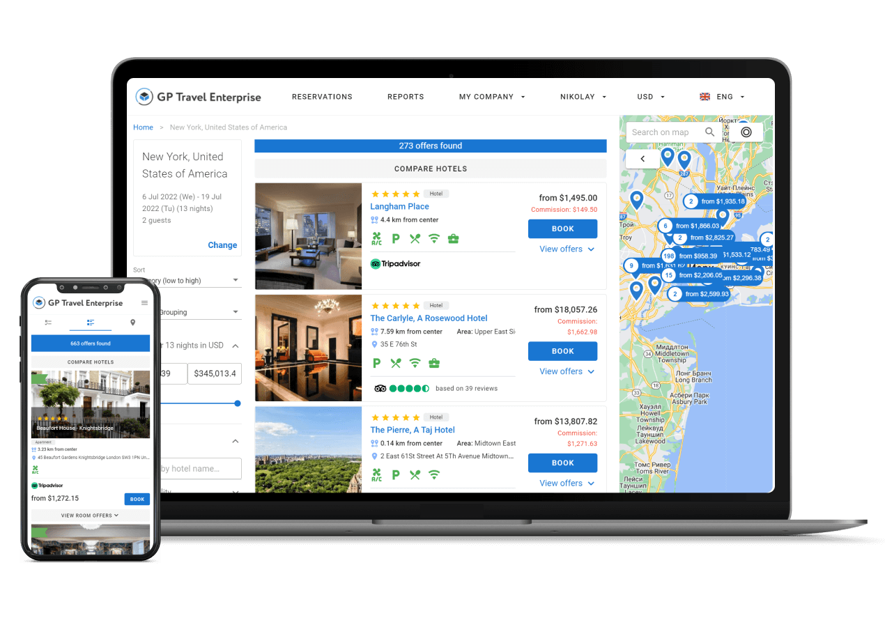 Hotel reservation platform by GP Solutions