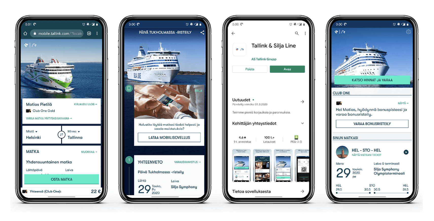 mobile booking app for a ferry line