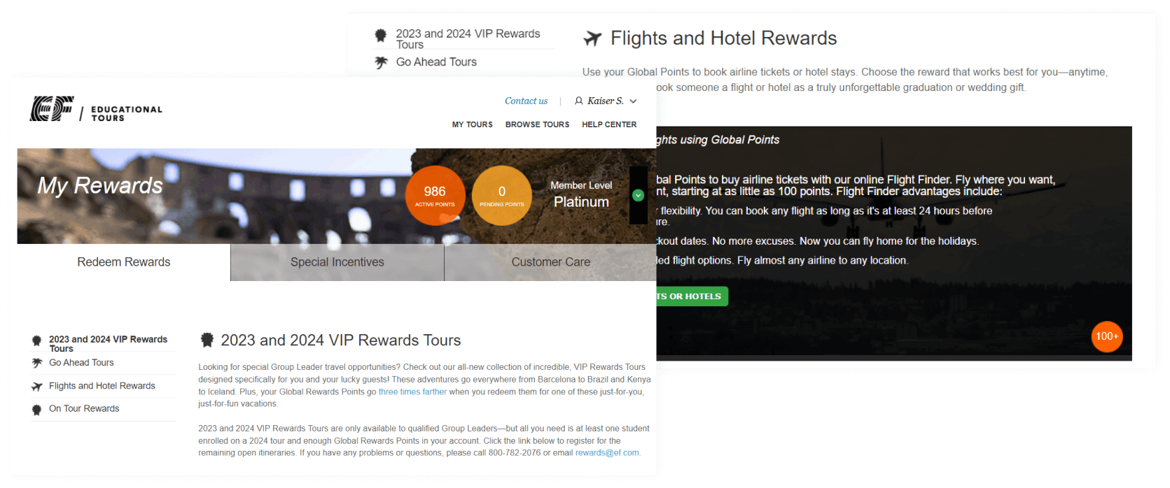 EF Flights and Hotels Rewards