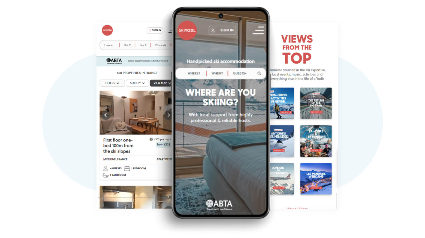 mobile look & feel ski travel marketplace