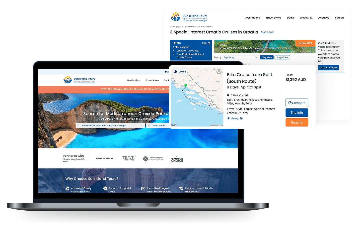 Screenshot of Sun Island Tours website