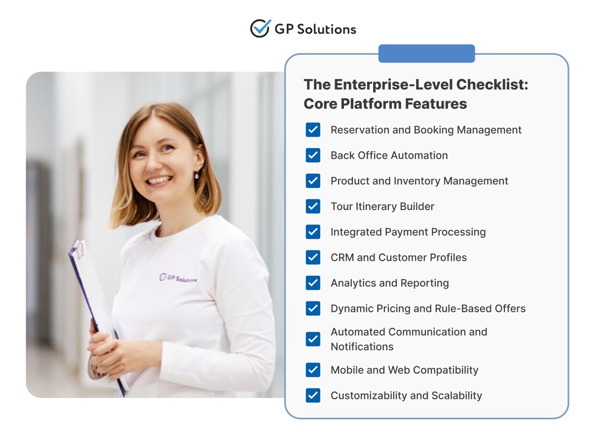 checklist of features to be included into outbound tour operator software as a must