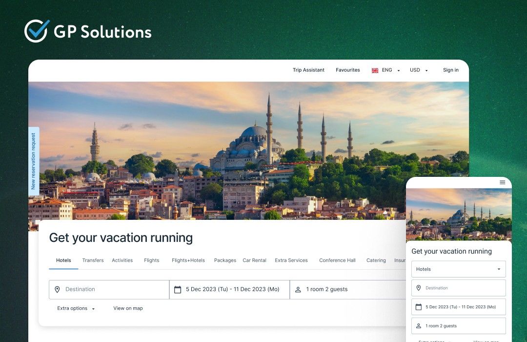 Home page of GP Travel Enterprise