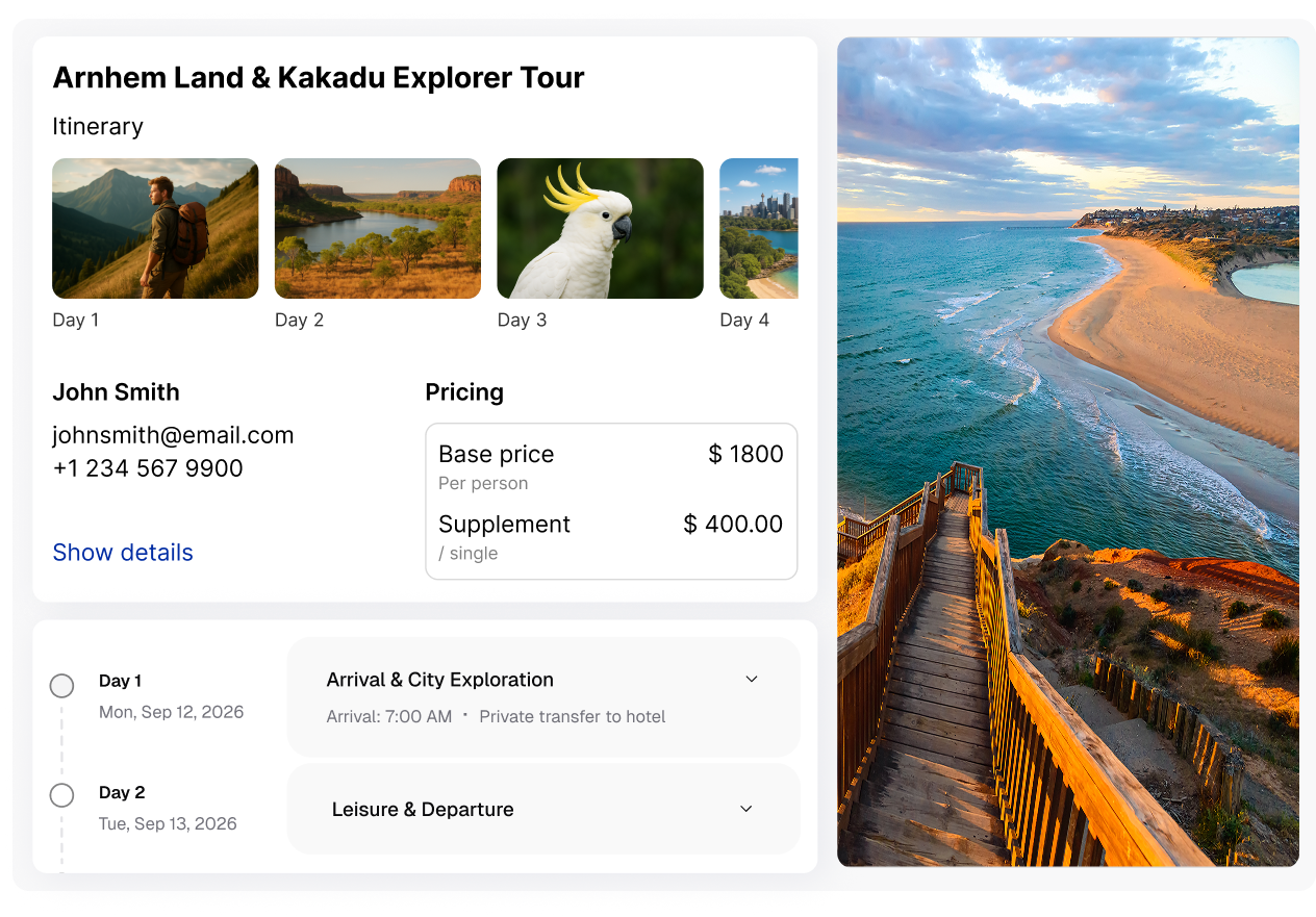 Itinerary & Quotation Builder
