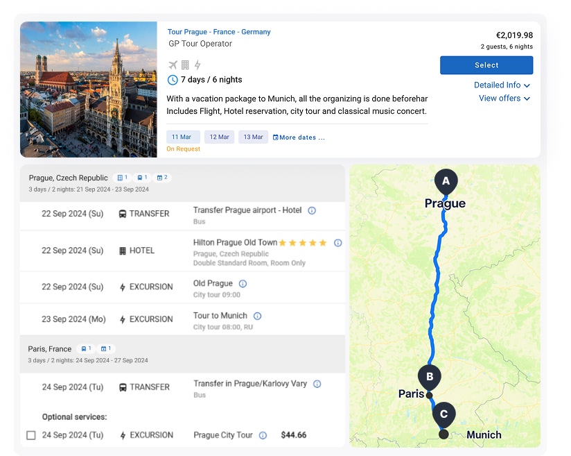 Screenshot of Itinerary Manager by GP Solutions