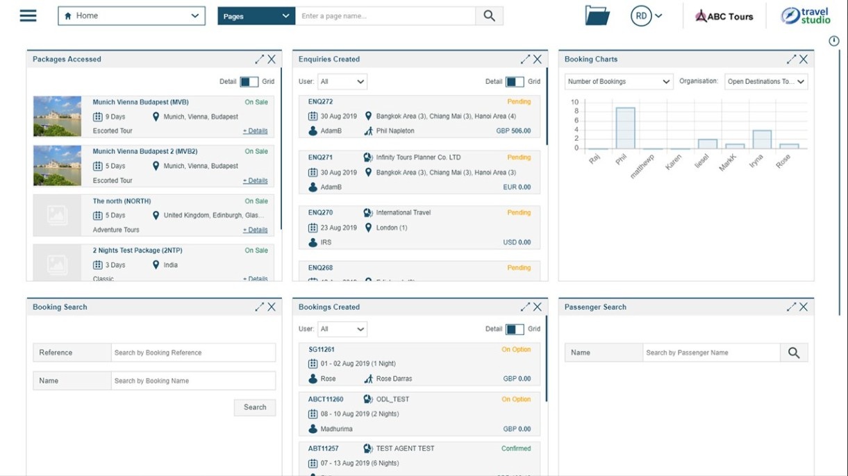Travel Studio Interface