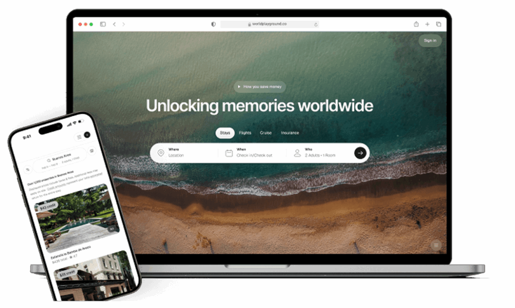 Travel booking website